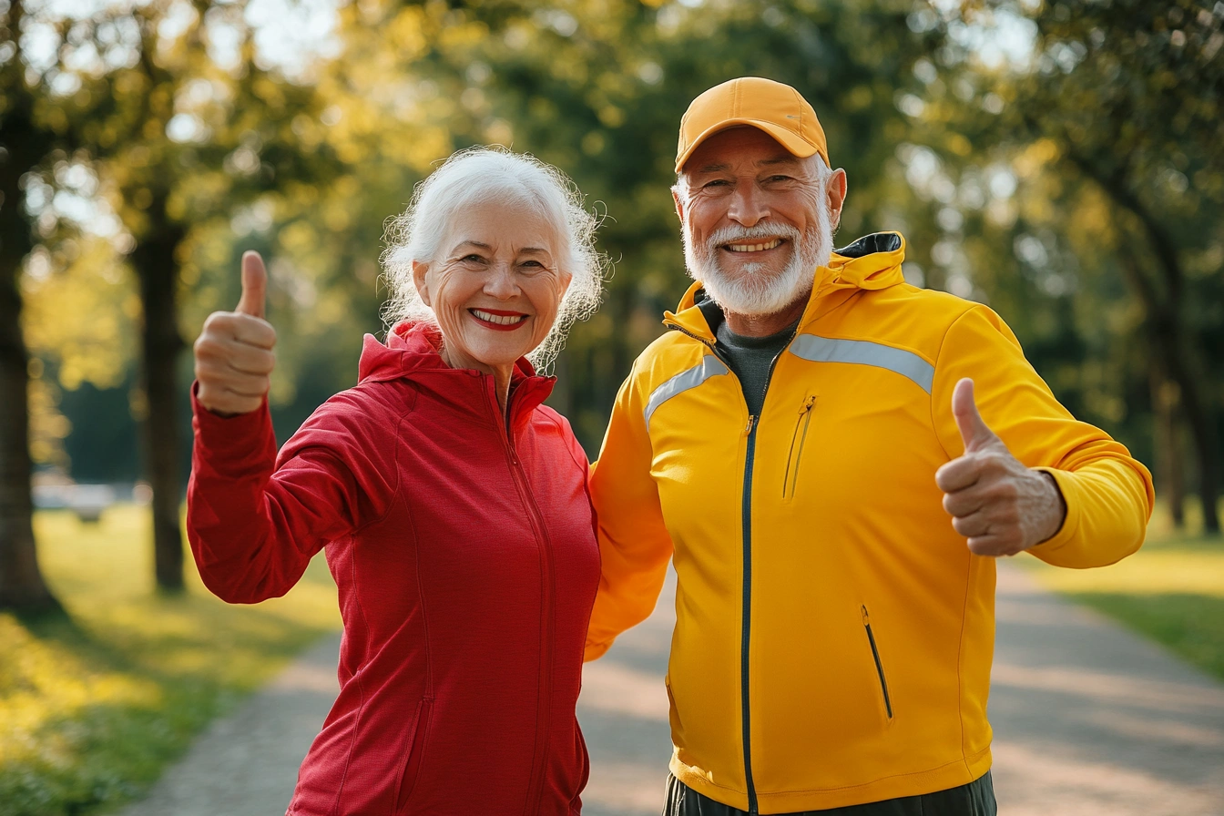 Щасливі пенсіонери після тренування